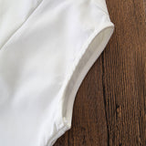 Fashion Solid White T-Shirt + Tie Long Pants