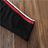 Fashion Solid White T-Shirt + Tie Long Pants