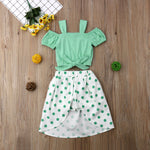 Cute Baby Girl Off Shoulder Lace Top + Short Skirt