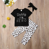 Leopard Print letter print ne w born baby girl suit