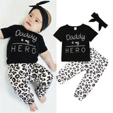 Leopard Print letter print ne w born baby girl suit