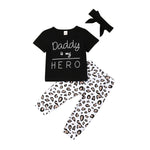 Leopard Print letter print ne w born baby girl suit