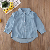 Fashion Toddler Baby Cotton Denim Jacket  Printed Top T-Shirt