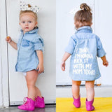 Fashion Toddler Baby Cotton Denim Jacket  Printed Top T-Shirt