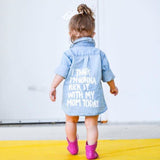 Fashion Toddler Baby Cotton Denim Jacket  Printed Top T-Shirt