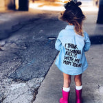 Fashion Toddler Baby Cotton Denim Jacket  Printed Top T-Shirt