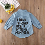 Fashion Toddler Baby Cotton Denim Jacket  Printed Top T-Shirt