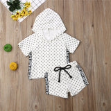 Baby Girl Wave Point Hooded Top + T-shirt