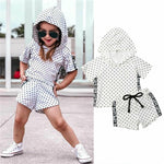 Baby Girl Wave Point Hooded Top + T-shirt