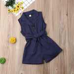 Baby Girl Bow-tie Waist Jumpsuit Outfit