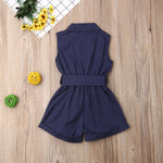 Baby Girl Bow-tie Waist Jumpsuit Outfit