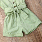 Baby Girl Bow-tie Waist Jumpsuit Outfit