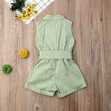 Baby Girl Bow-tie Waist Jumpsuit Outfit