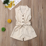 Baby Girl Bow-tie Waist Jumpsuit Outfit