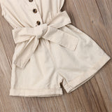 Baby Girl Bow-tie Waist Jumpsuit Outfit