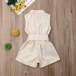 Baby Girl Bow-tie Waist Jumpsuit Outfit