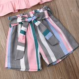 Cute Toddler Sleeveless Top + Striped Short
