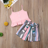 Cute Toddler Sleeveless Top + Striped Short