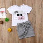 Fashion Baby Girl Cotton Top T-shirt + Short Skirt