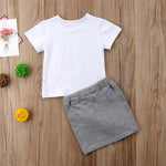 Fashion Baby Girl Cotton Top T-shirt + Short Skirt