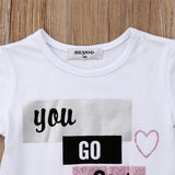 Fashion Baby Girl Cotton Top T-shirt + Short Skirt