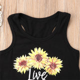 Sunflower Sleeveless Top + Short Pants