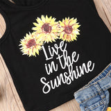 Sunflower Sleeveless Top + Short Pants
