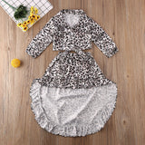 Stylish Baby Girl Clothes Long Sleeve Blouse+Mermaid Skirt Leopard