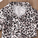 Stylish Baby Girl Clothes Long Sleeve Blouse+Mermaid Skirt Leopard