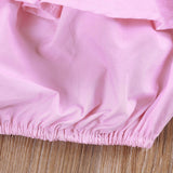 Baby Girl Pink Top Ruffle + Cross Bandage Pant