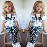 Fashion White Casual Top T Shirt + Stylish Pants