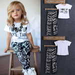 Fashion White Casual Top T Shirt + Stylish Pants