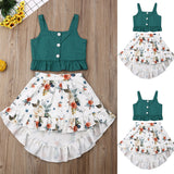 Stylish Toddler Baby Girl Ruffle Tops Floral Dresses