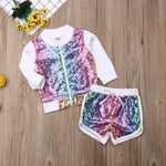 Baby Girl Pullover Top Jacket + Short Outfit