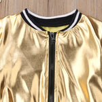 Fashion Metallic Jacket Top +Short Pants