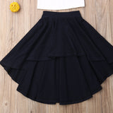 Toddler Off Shoulder Vest + Skirt 2Pcs Outfit