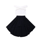 Toddler Off Shoulder Vest + Skirt 2Pcs Outfit