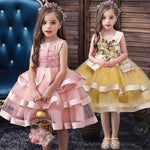 Flower Girl Princess Party Bead Banquet Dress