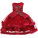 Flower Girl Princess Party Bead Banquet Dress