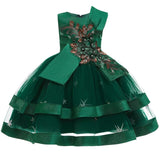 Flower Girl Princess Party Bead Banquet Dress