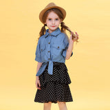 Cute Princess Dress +Denim Blouse