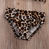 Leopard Bow  Baby Girl Bikini Swimsuit