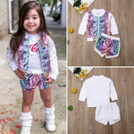 Baby Girl Pullover Top Jacket + Short Outfit