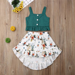 Stylish Toddler Baby Girl Ruffle Tops Floral Dresses