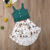 Stylish Toddler Baby Girl Ruffle Tops Floral Dresses