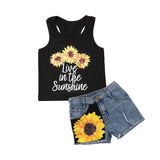 Sunflower Sleeveless Top + Short Pants