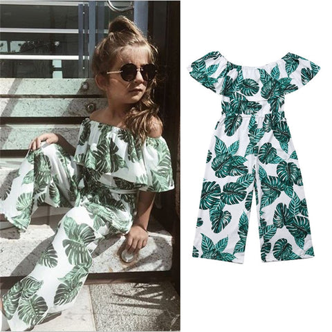 Toddler  Baby Girl Princess Fashion Green leaf printing