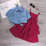 Cute Princess Dress +Denim Blouse