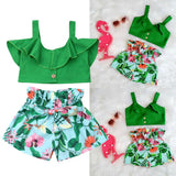 Stylish Toddler Baby Girls Flamingo Floral Outfits