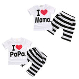 Toddler Baby Girl Boy T-shirt Tee + Striped Pants